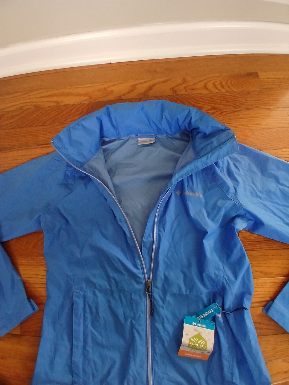 Columbia Women's Blue Lightweight Packable Rain Jacket